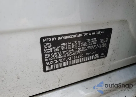 2019 BMW X5 xDrive40I from USA, damaged, VIN 5UXCR6C53KLL14870